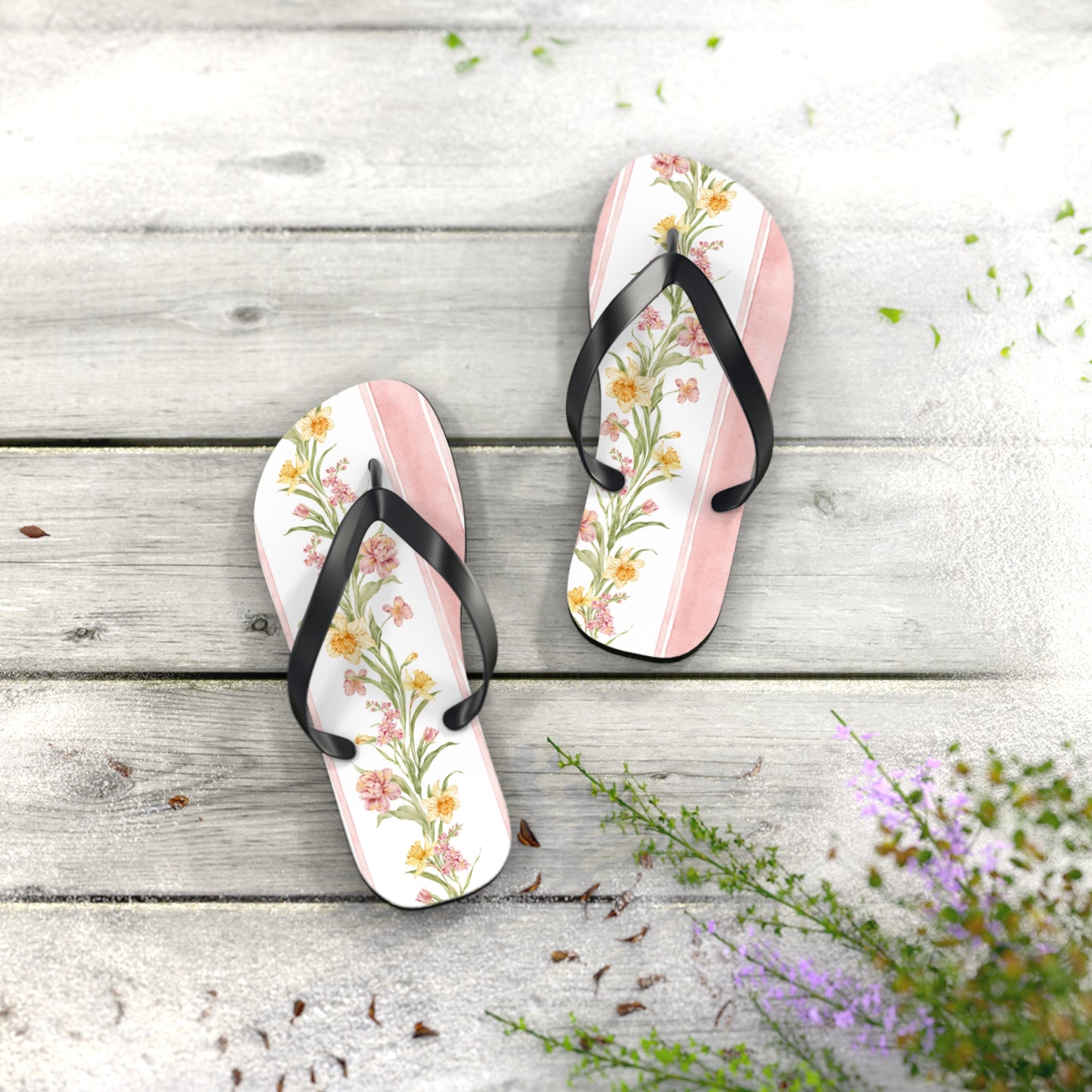 Floral Print Flip Flops - Summer Beach Sandals for Outdoor Relaxation