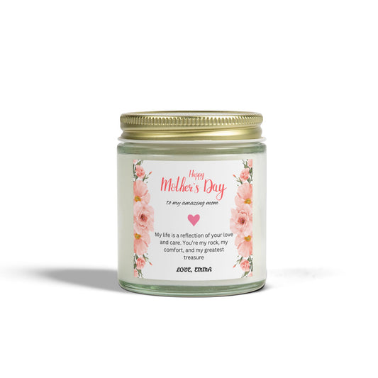 Personalized Mother's Day Scented Candles, Coconut Apricot Wax