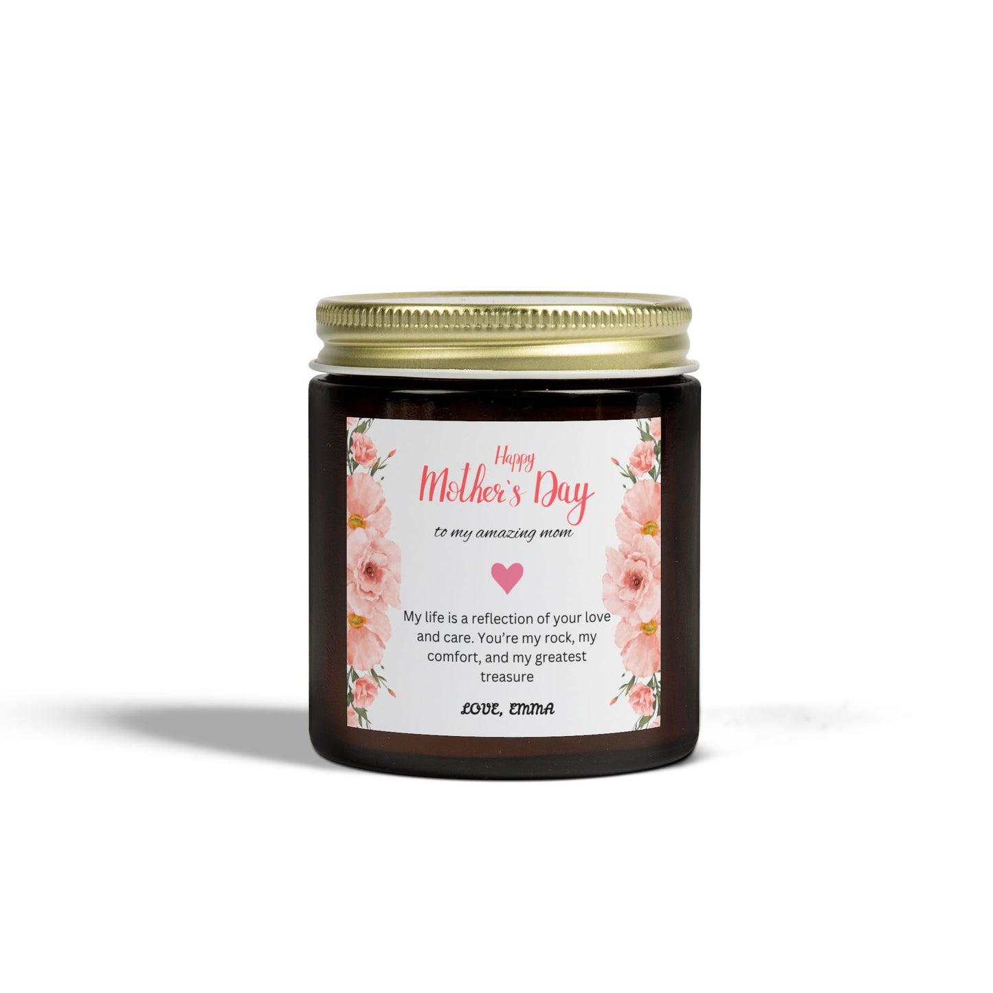 Personalized Mother's Day Scented Candles, Coconut Apricot Wax