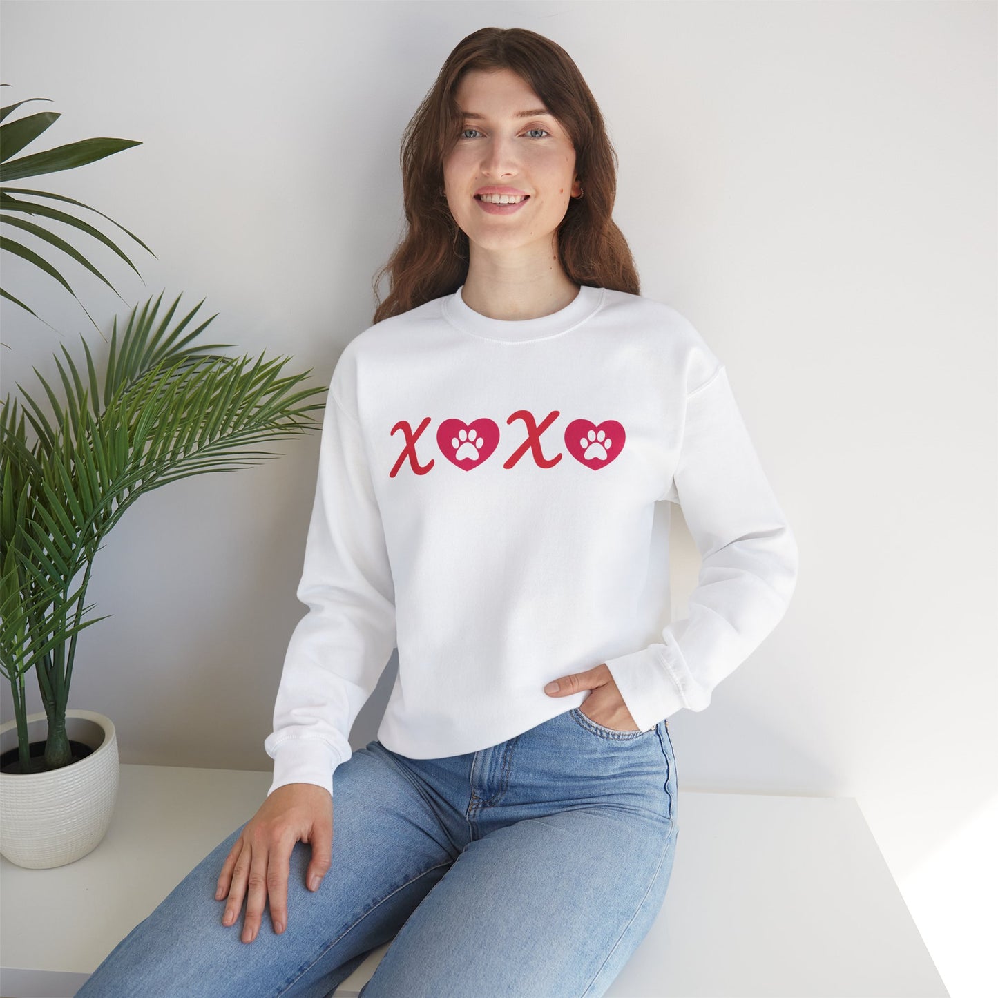 Valentine's Day Dog Lover Sweatshirt - XOXO Unisex Crewneck