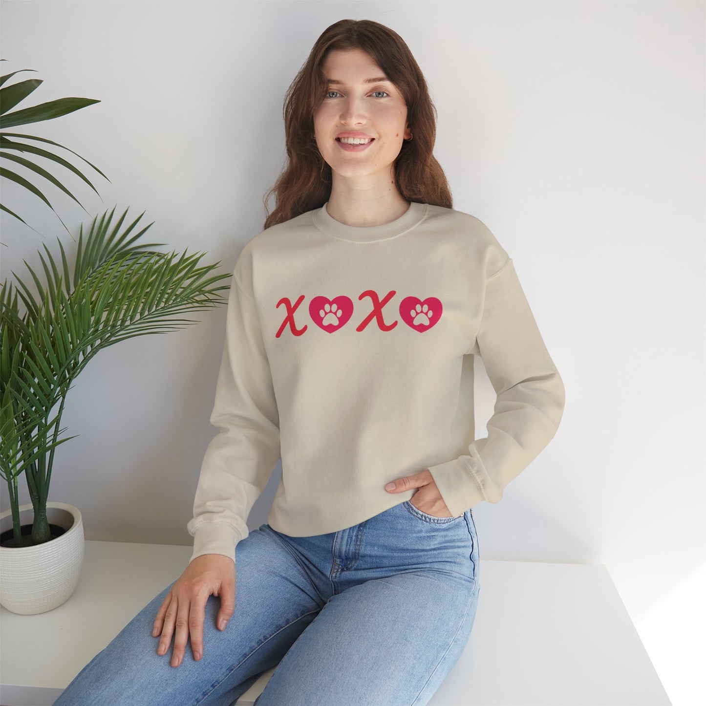 Valentine's Day Dog Lover Sweatshirt - XOXO Unisex Crewneck