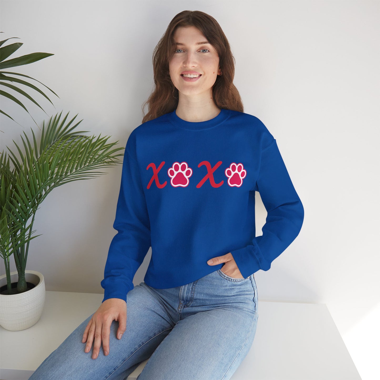 Valentine's Day Dog Lover Sweatshirt - XOXO Unisex Crewneck Sweatshirt