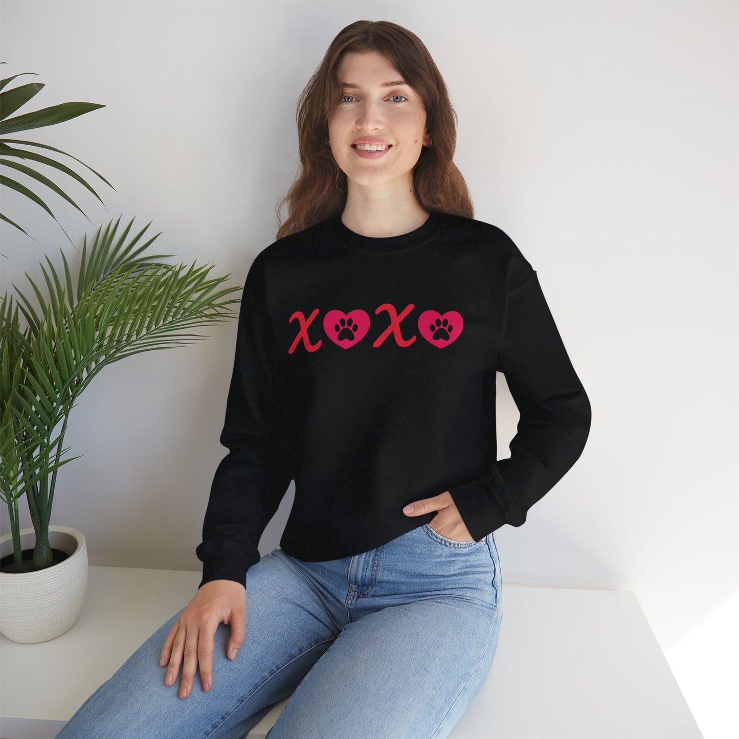 Valentine's Day Dog Lover Sweatshirt - XOXO Unisex Crewneck