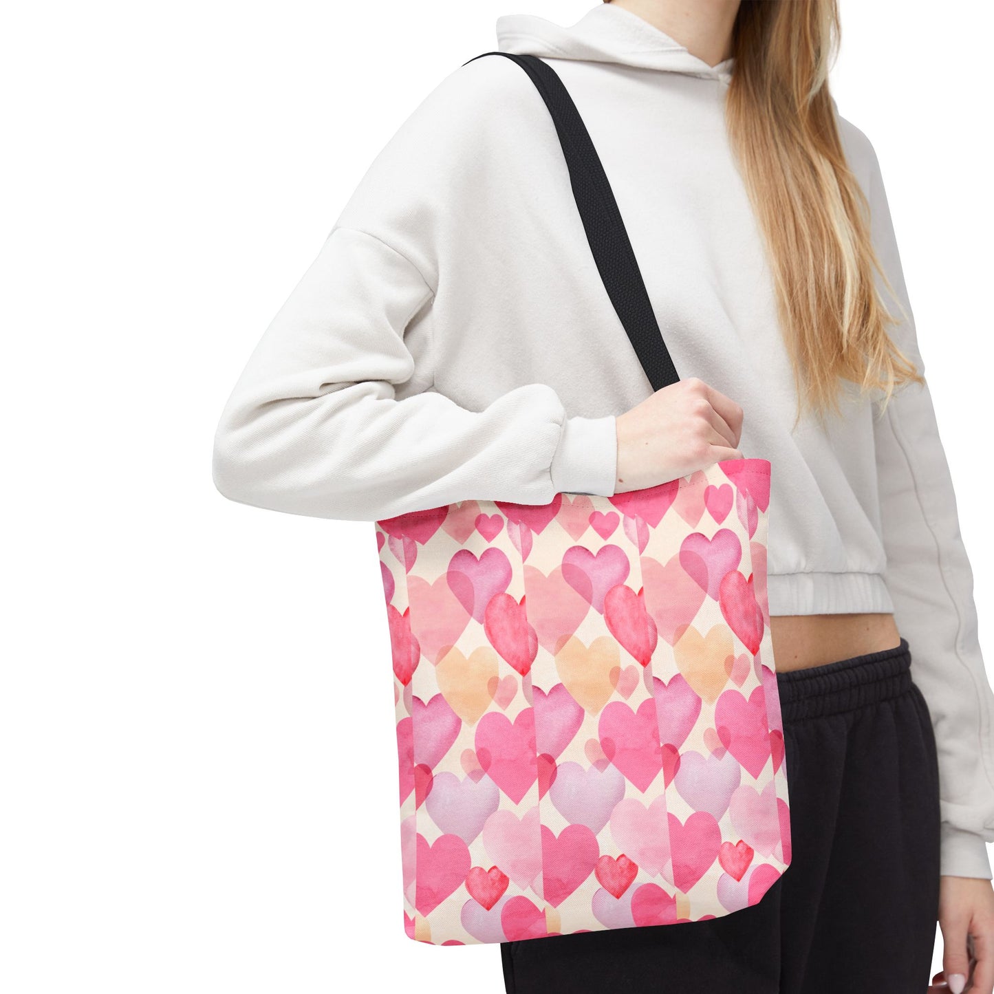Sweetheart Tote Bag - Pink Heart Design for Everyday Use