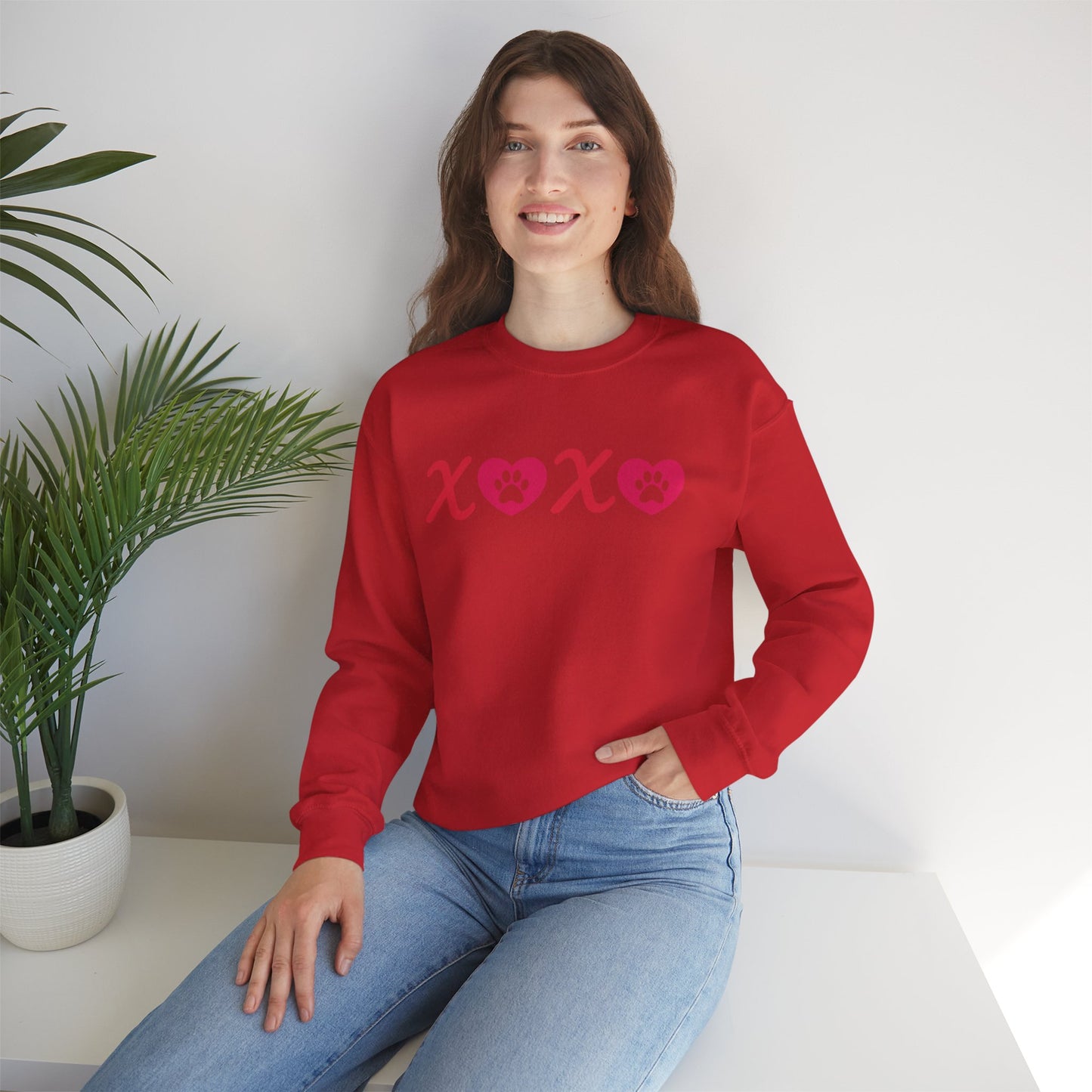 Valentine's Day Dog Lover Sweatshirt - XOXO Unisex Crewneck