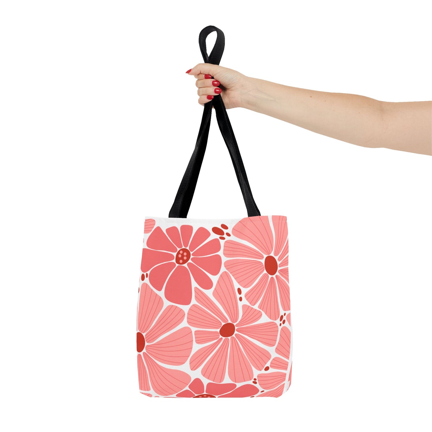 Floral Canvas Tote Bag - Pink Bloom Design
