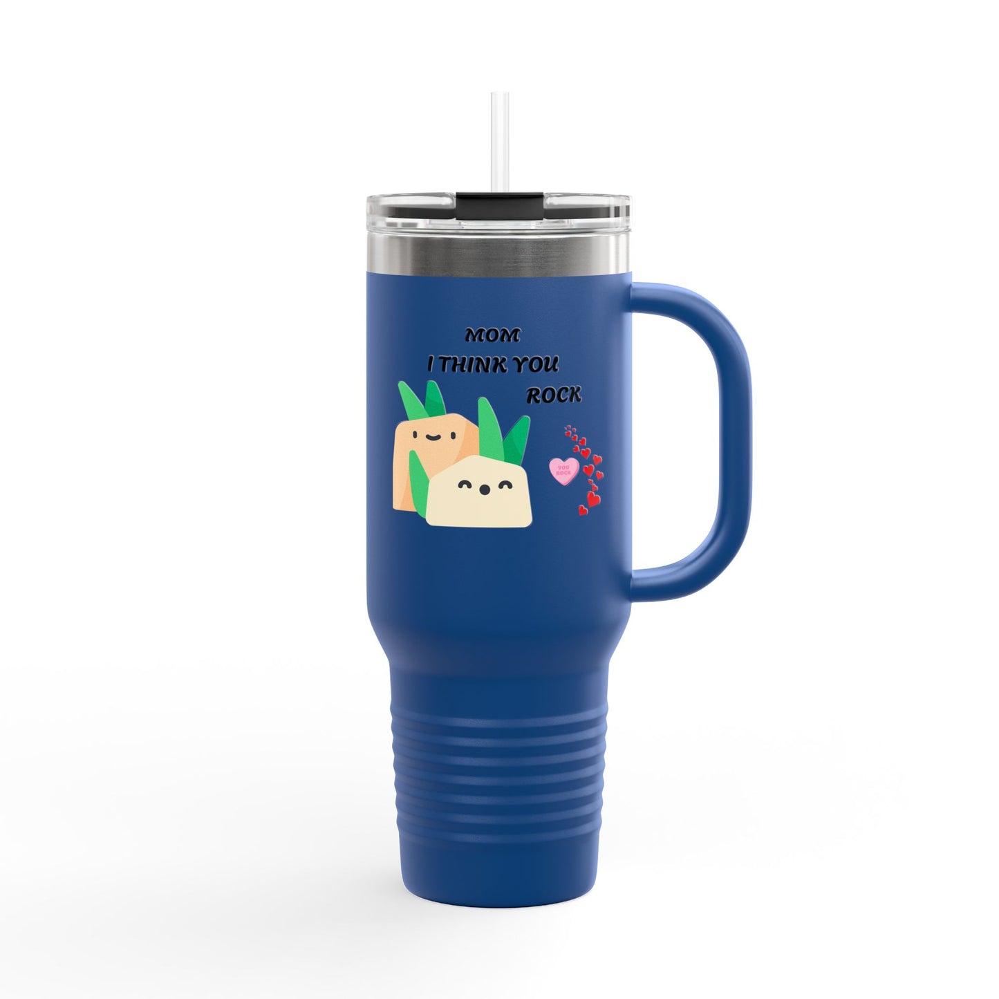 Mom I Think You Rock Insulated Travel Mug - 40oz | Cute Gift for Mom