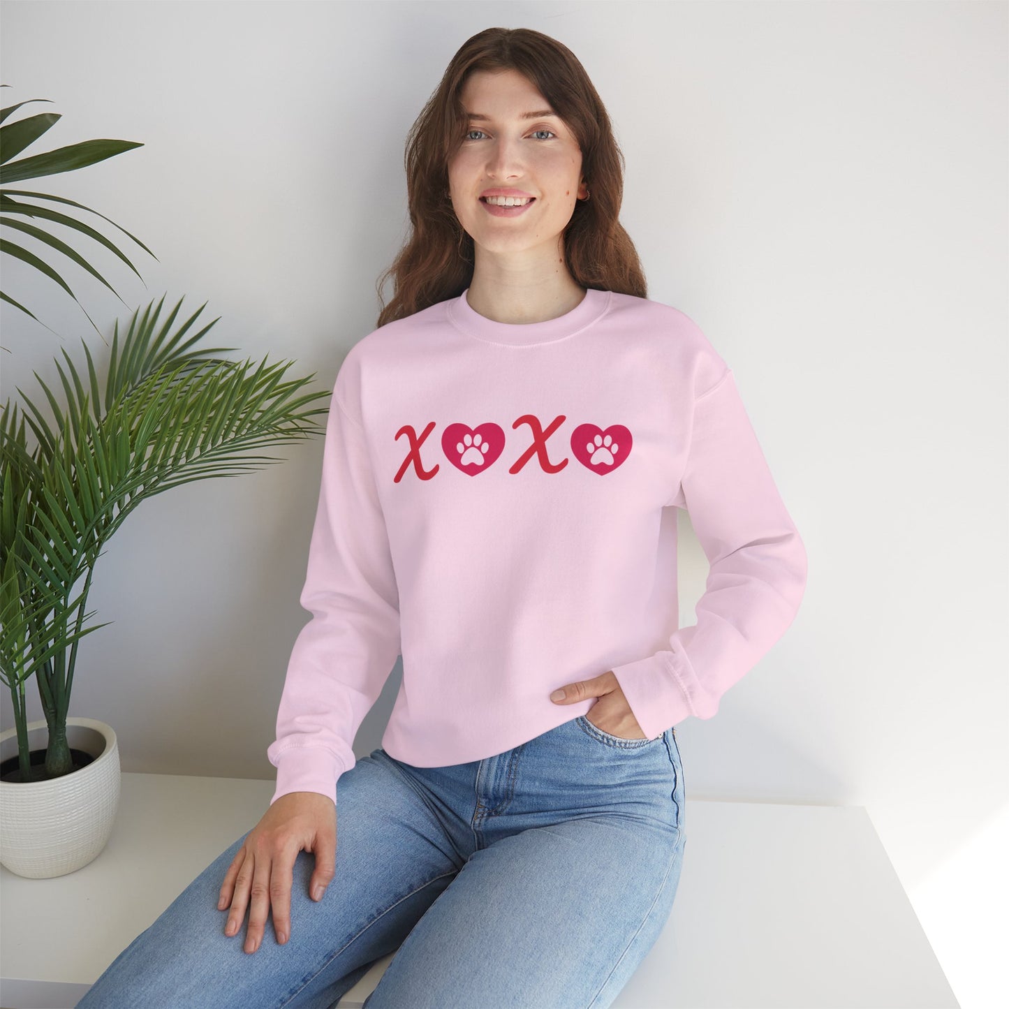 Valentine's Day Dog Lover Sweatshirt - XOXO Unisex Crewneck