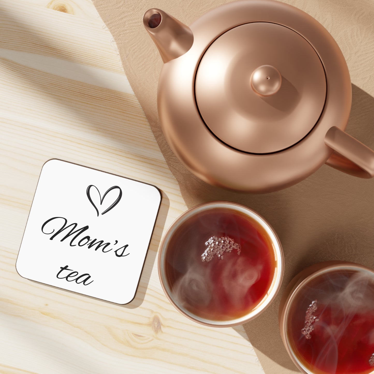 Mom's Tea Hardboard Coaster - Perfect Gift for Tea Lovers