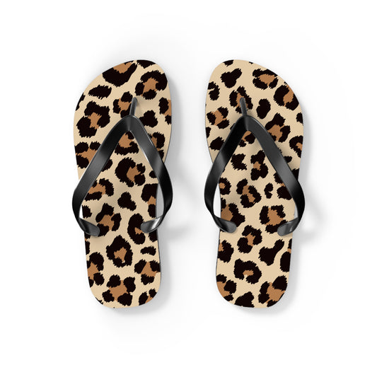Leopard Print Flip Flops - Trendy Summer Sandals for Beach Days & Casual Outings