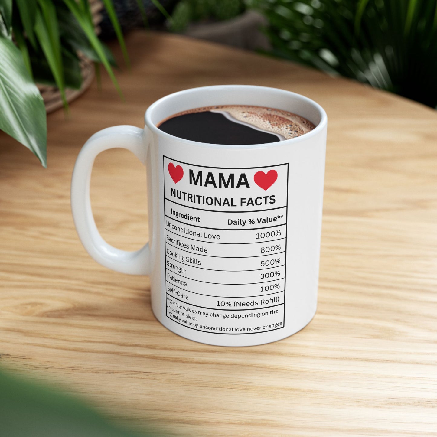 Cute Mom Nutrition Facts Ceramic Mug