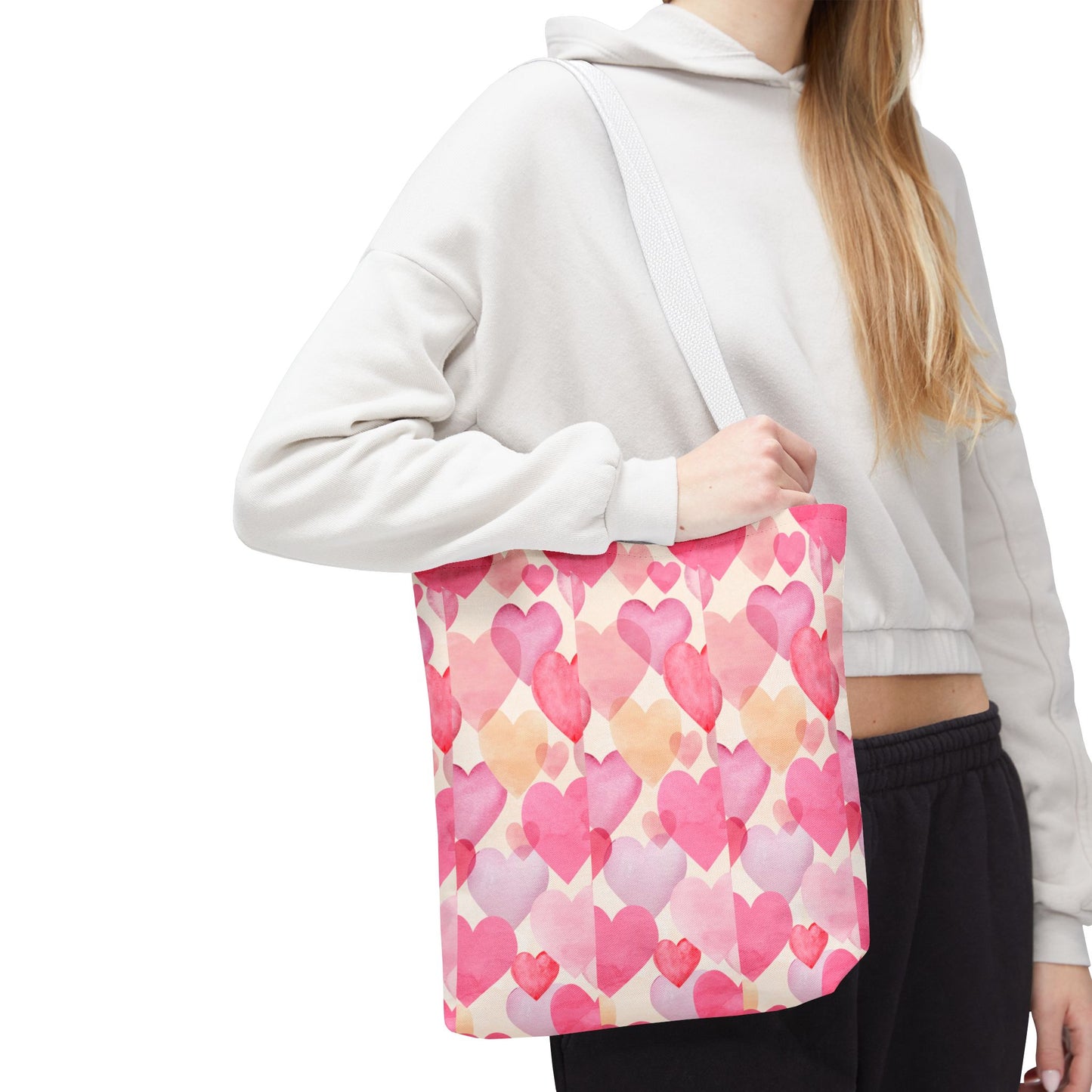 Sweetheart Tote Bag - Pink Heart Design for Everyday Use