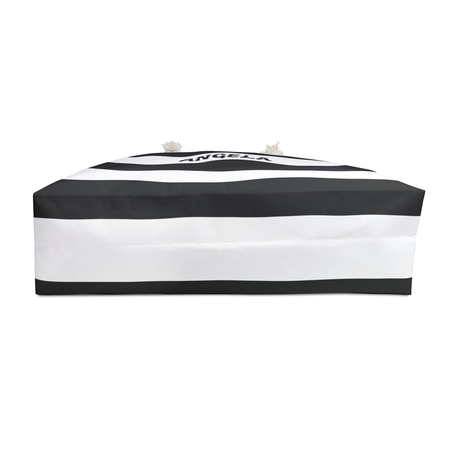 Personalized Black and White Stripe Weekender Bag