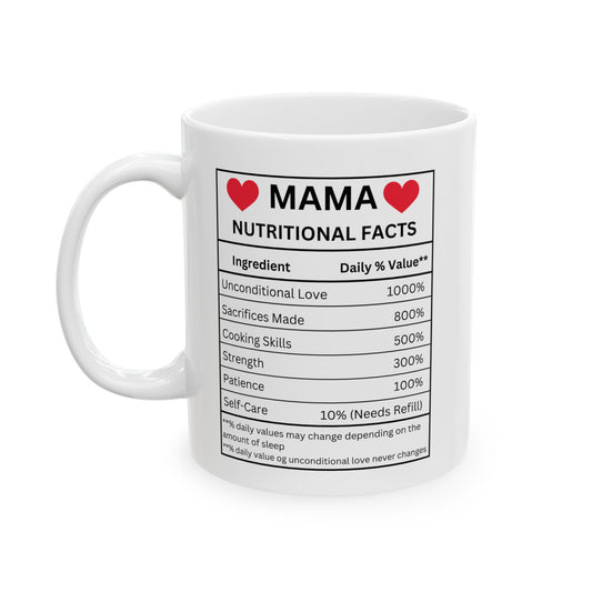 Cute Mom Nutrition Facts Ceramic Mug