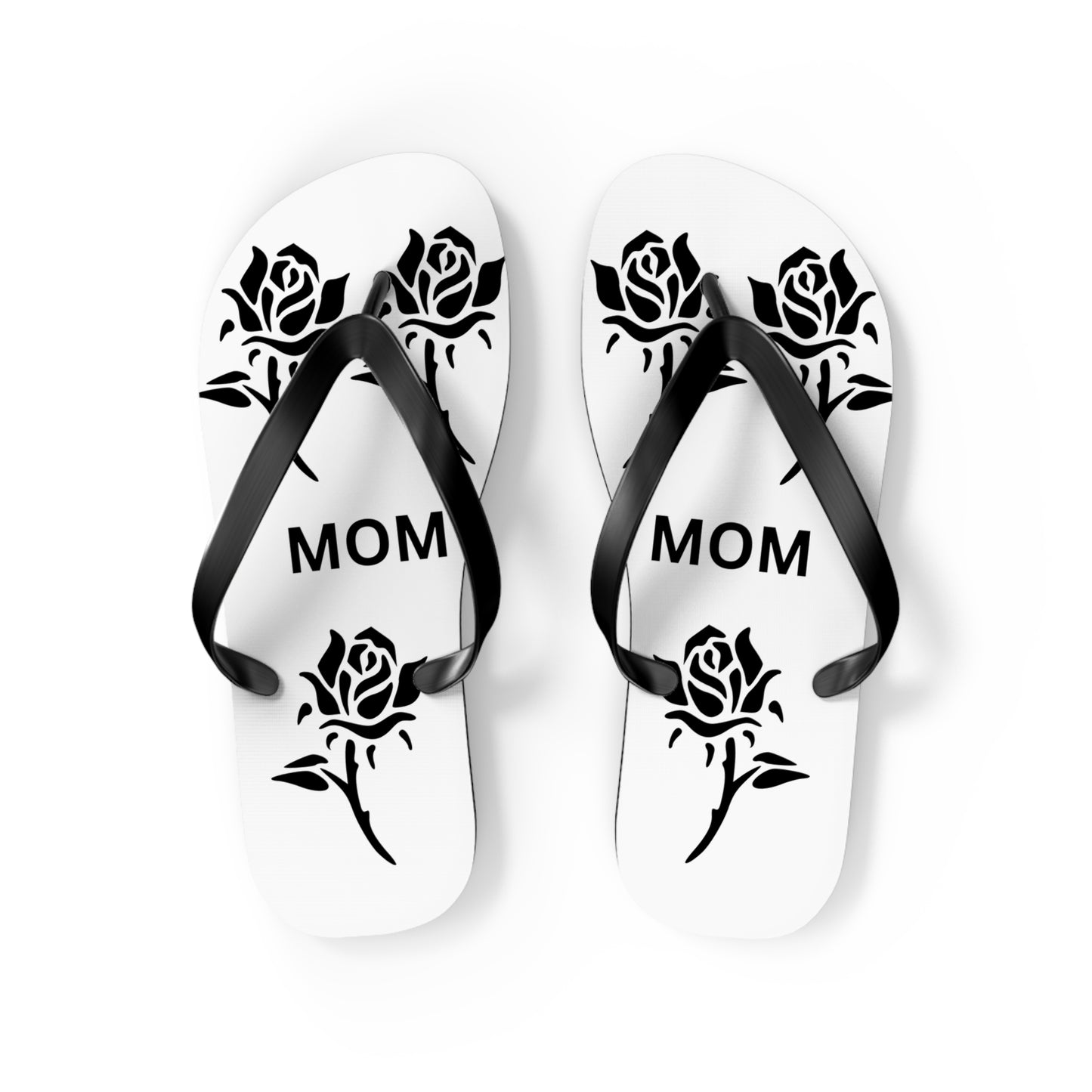 Custom Mom Flip Flops - Rose Design for Summer Comfort