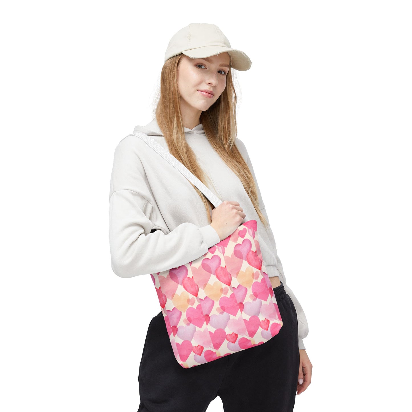 Sweetheart Tote Bag - Pink Heart Design for Everyday Use
