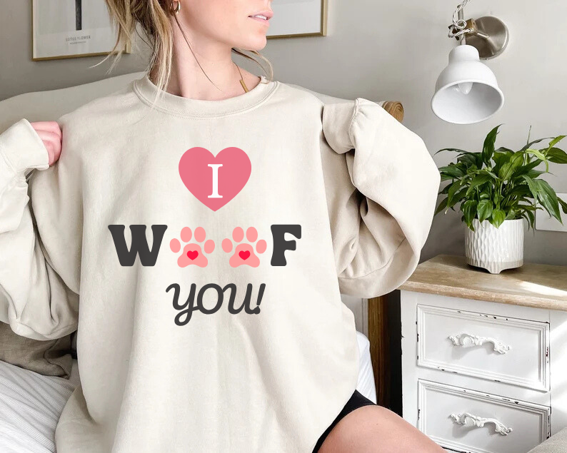 Valentine's Day Dog Lover Sweatshirt - Unisex Crewneck