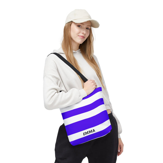 Personalized Striped Tote Bag - Custom Name Tote