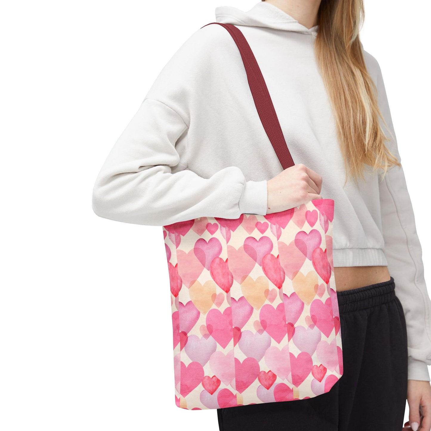 Sweetheart Tote Bag - Pink Heart Design for Everyday Use