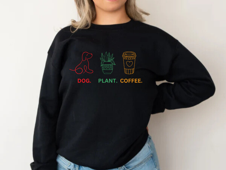 Dog Plant Coffee Sweatshirt
