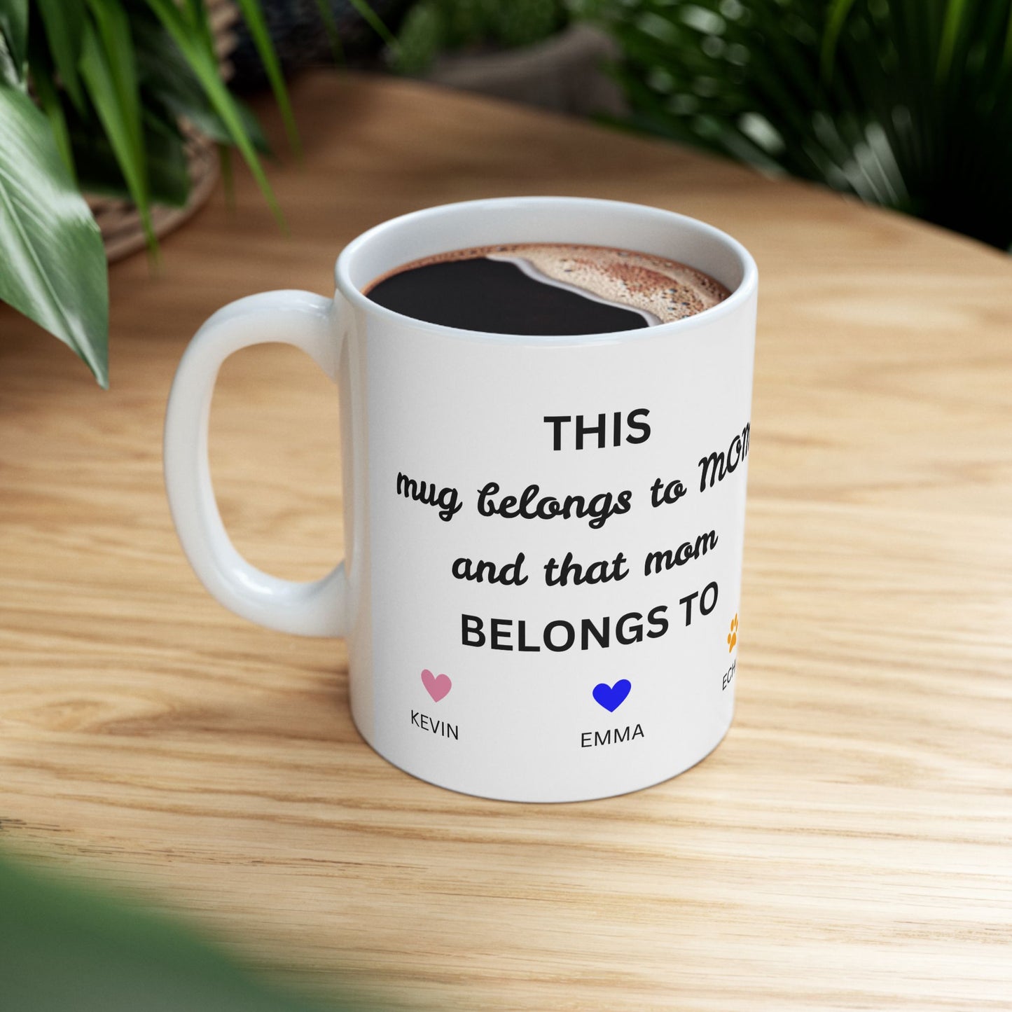 Heartfelt Ceramic Mug for Mom - Personalized Gift for Mom