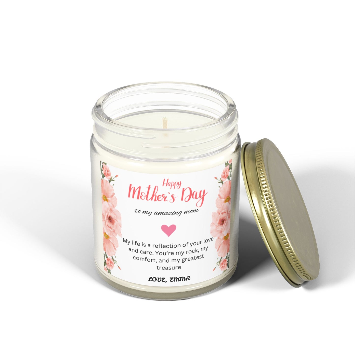 Personalized Mother's Day Scented Candles, Coconut Apricot Wax