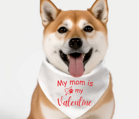 My Mom is My Valentine  Pet Accessory - Dog Bandana
