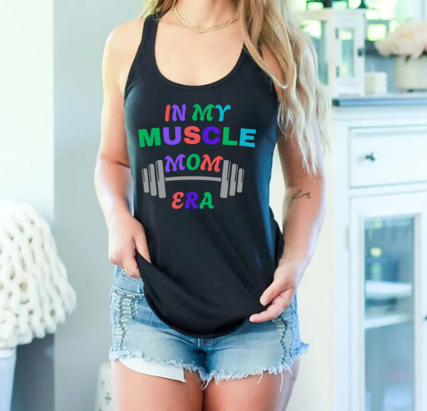 "In My Muscle Mom Era" Racerback Tank Top