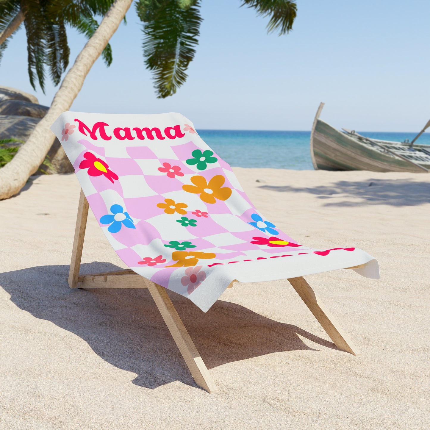 Floral Themed Mama Beach Towel