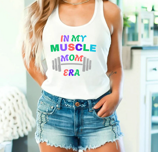 "In My Muscle Mom Era" Racerback Tank Top