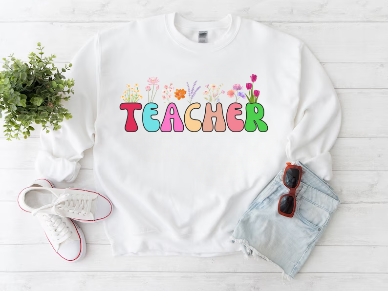 Teacher Floral Sweatshirt