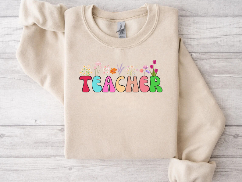 Teacher Floral Sweatshirt