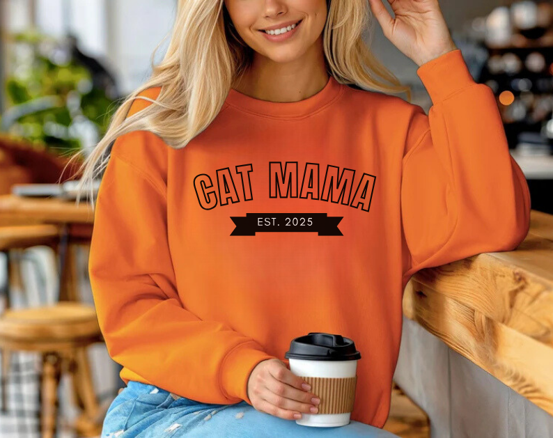 Cat Mama EST 2025 - Cat Lover Sweatshirt