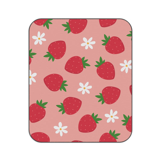Custom Strawberry Themed Picnic Blanket