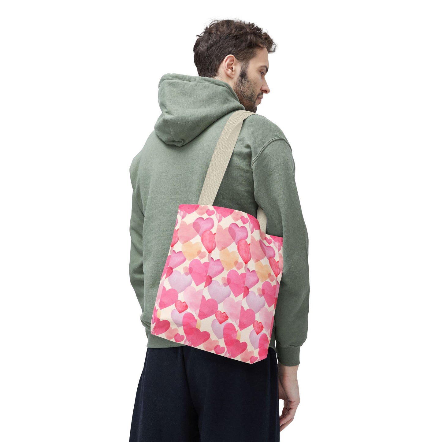 Sweetheart Tote Bag - Pink Heart Design for Everyday Use
