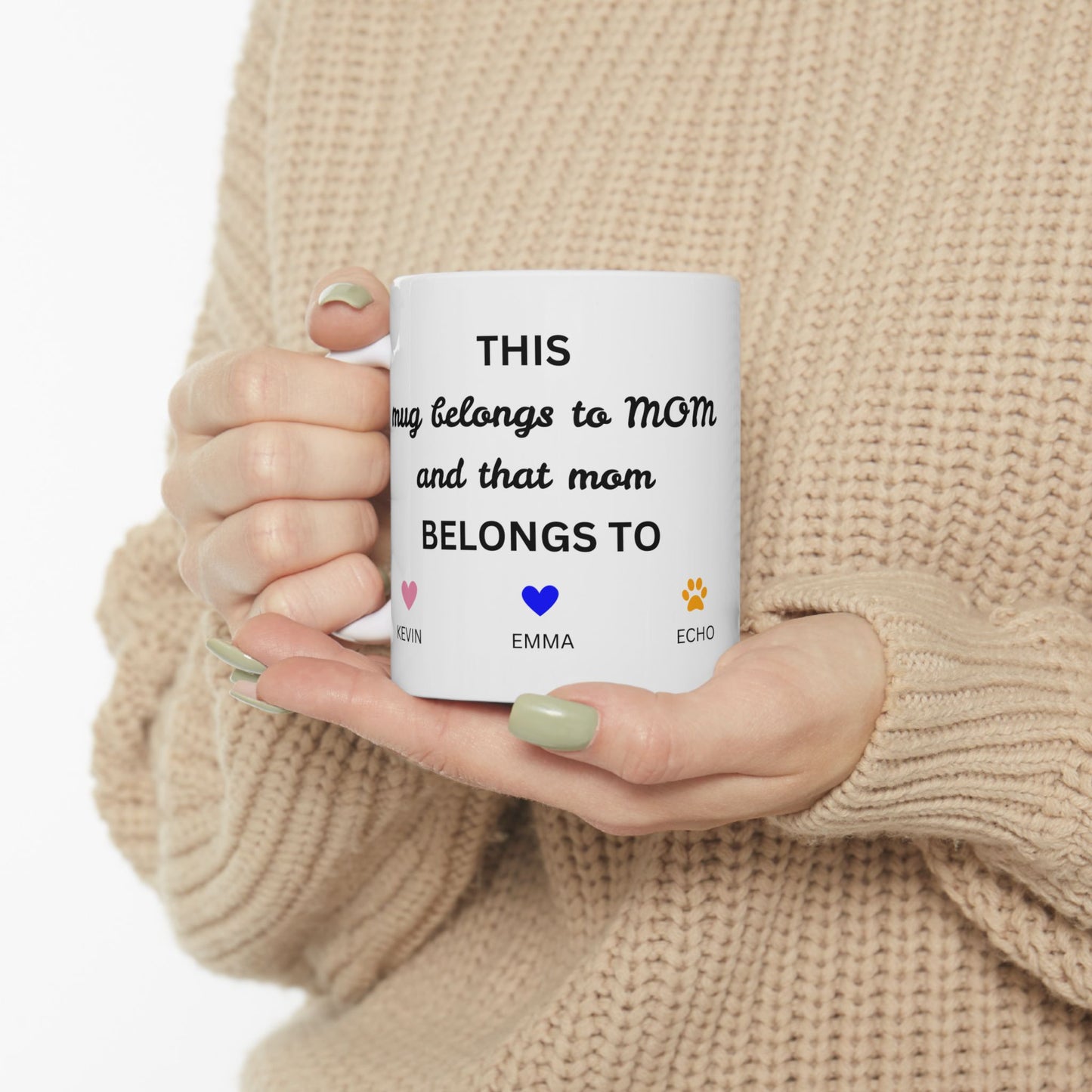 Heartfelt Ceramic Mug for Mom - Personalized Gift for Mom