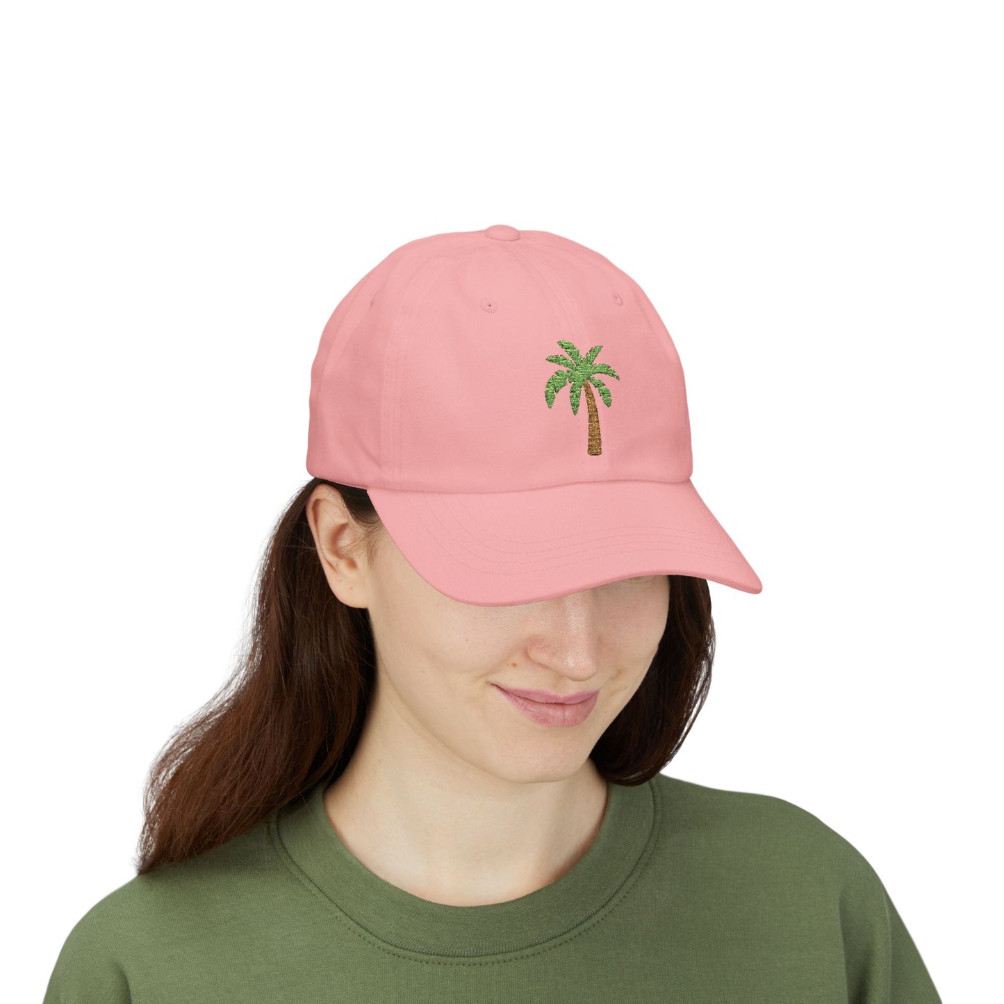 Classic White Cap with Palm Tree Embroidery