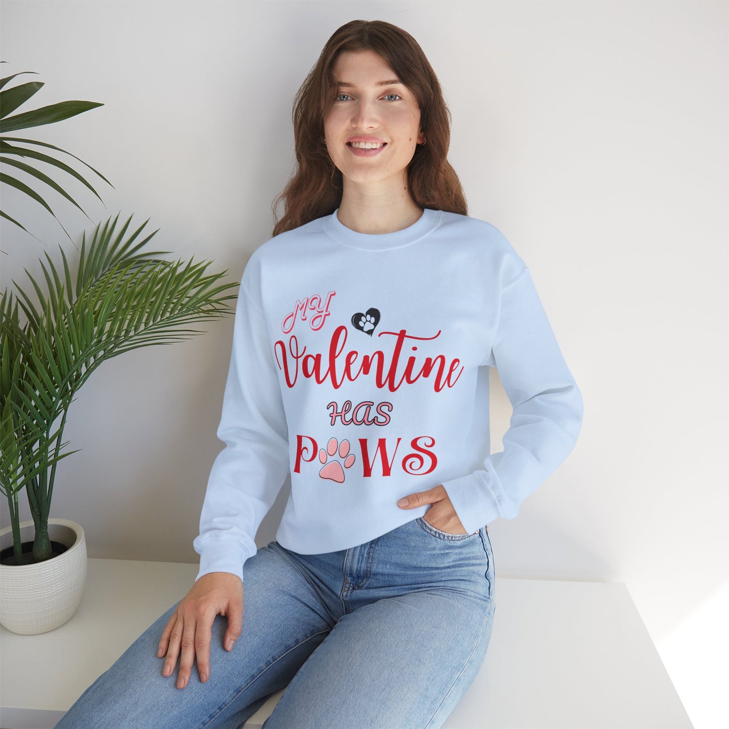 My Valentine Has Paws Valentine's Day Dog Lover Sweatshirt