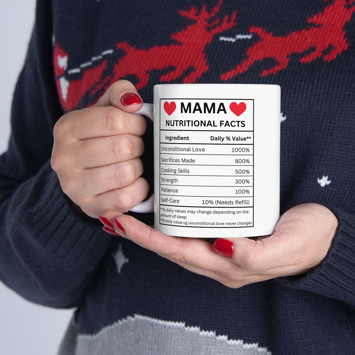 Cute Mom Nutrition Facts Ceramic Mug