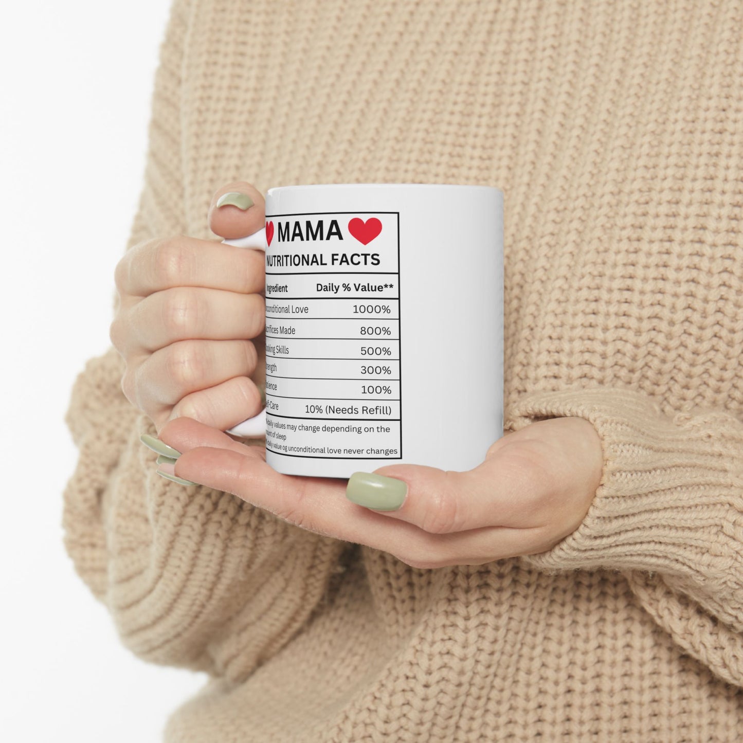 Cute Mom Nutrition Facts Ceramic Mug