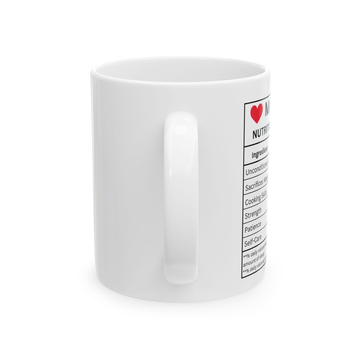 Cute Mom Nutrition Facts Ceramic Mug