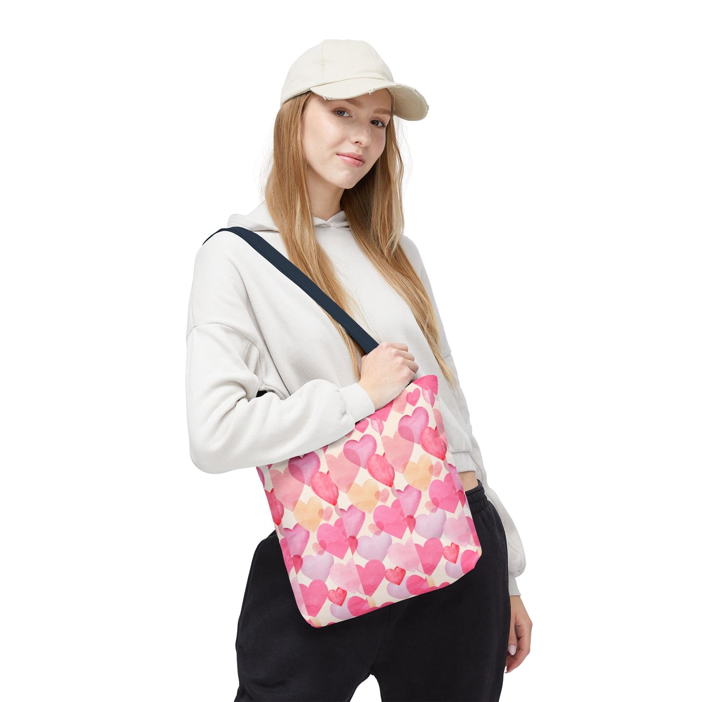 Sweetheart Tote Bag - Pink Heart Design for Everyday Use