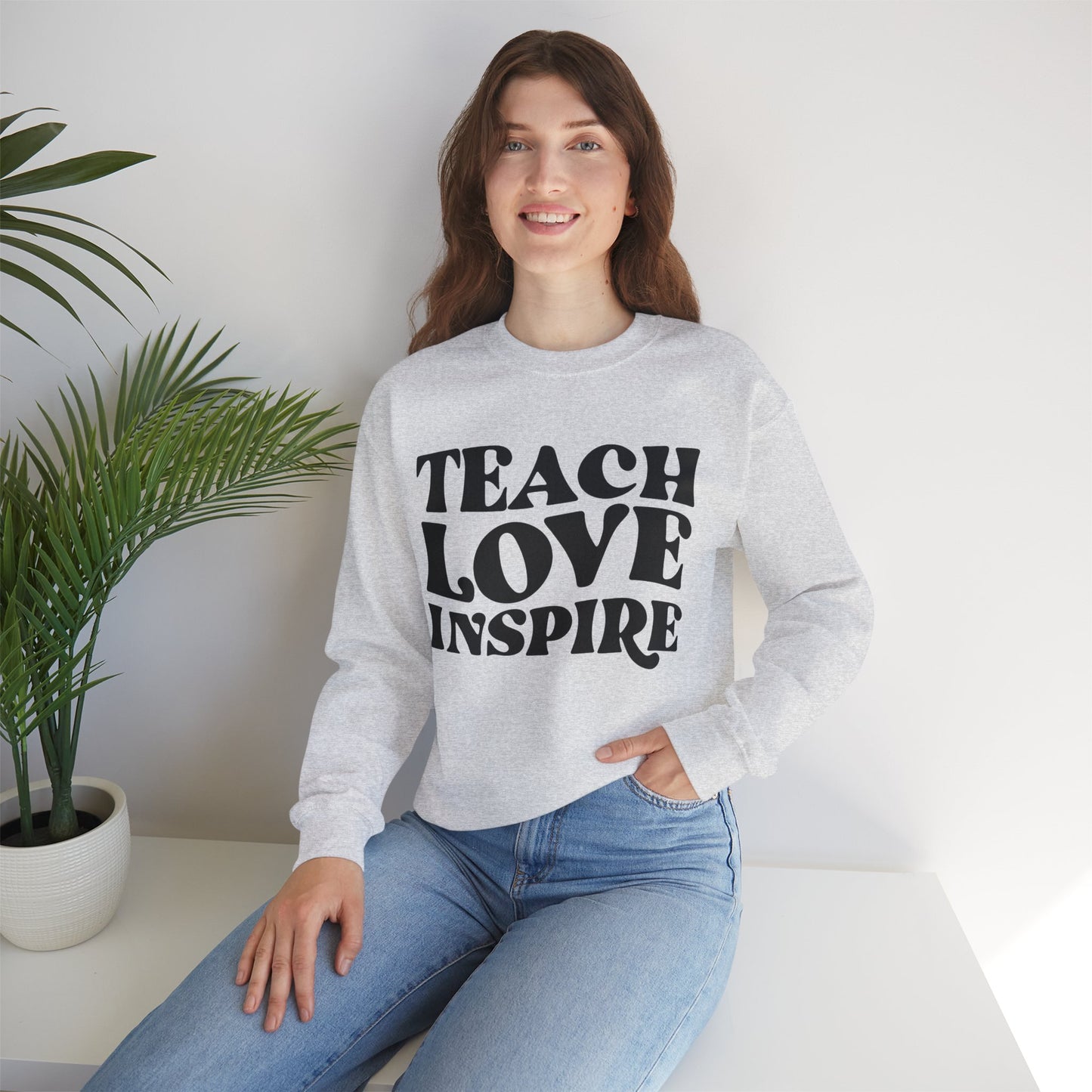 Teacher Sweatshirt - Teach Love Inspire  Unisex  Crewneck