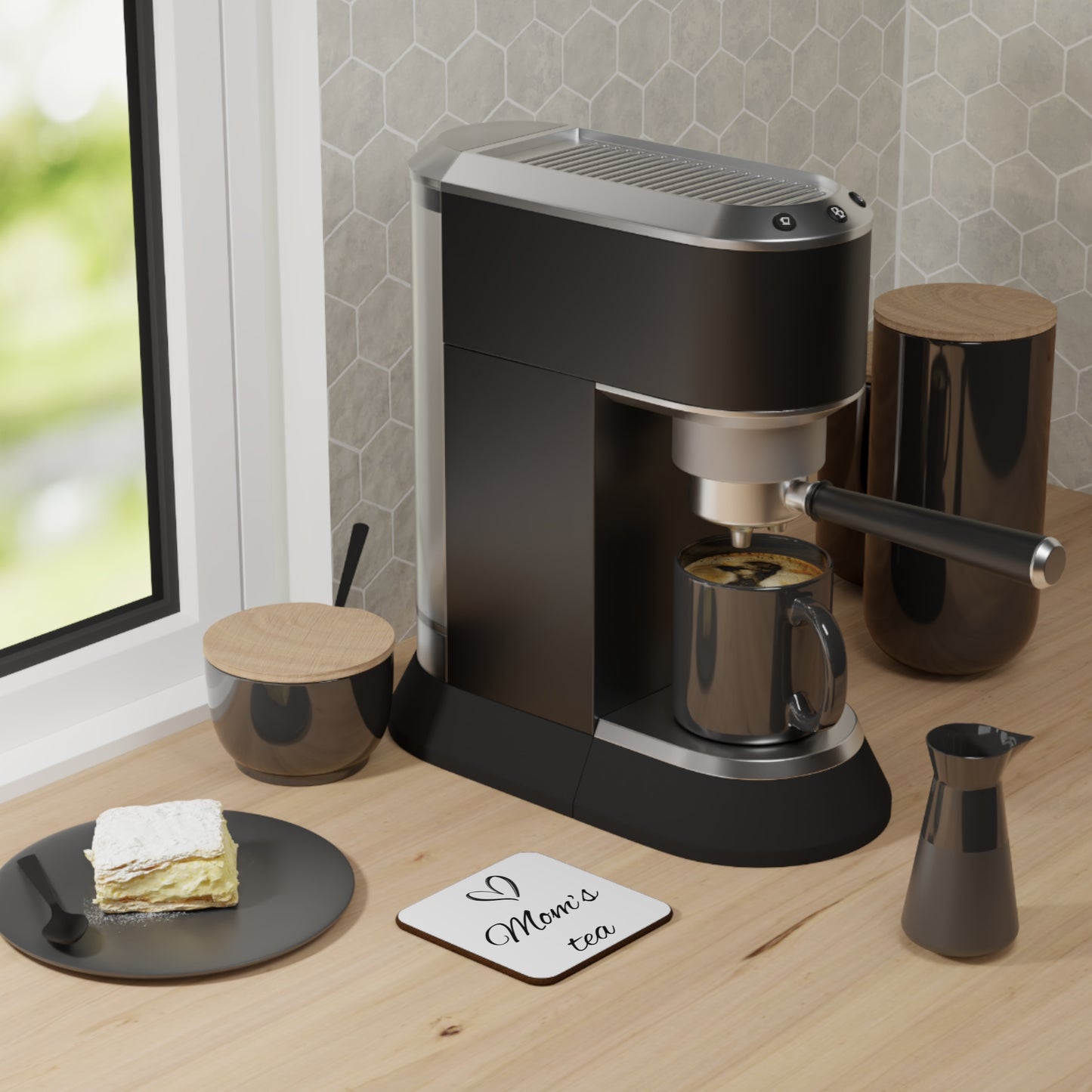 Mom's Tea Hardboard Coaster - Perfect Gift for Tea Lovers