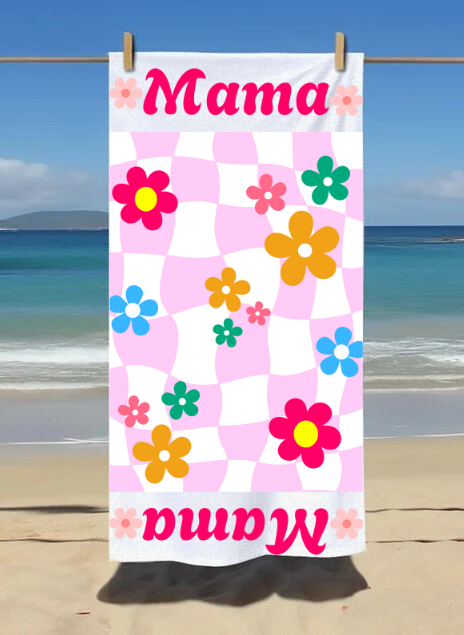 Floral Themed Mama Beach Towel